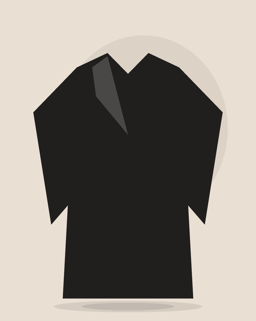 Abrigo largo de paño — Negro
