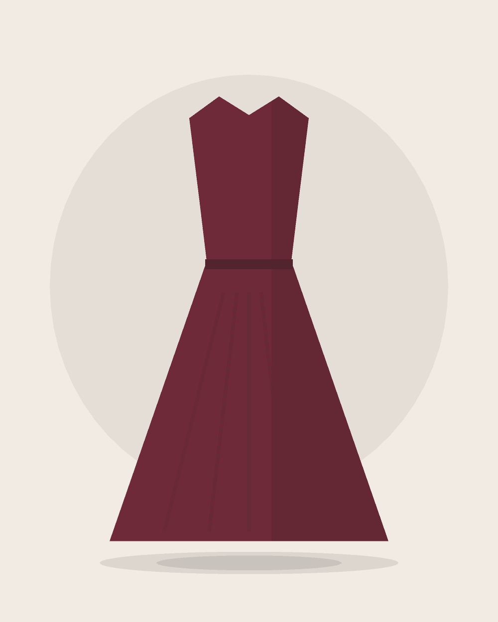 Vestido de gala de seda (arriendo) — Burdeo