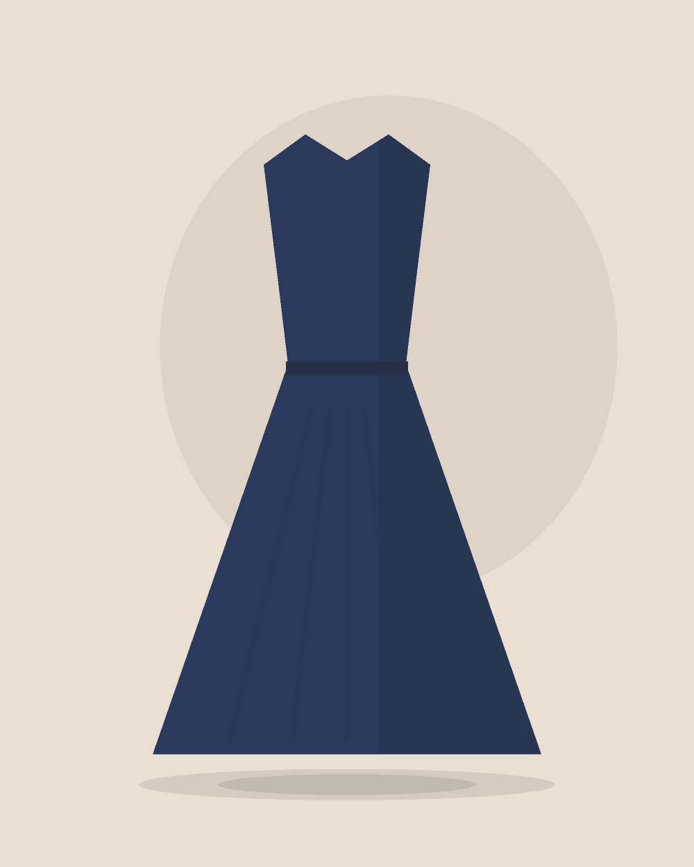Vestido de gala de seda (arriendo) — Azul noche