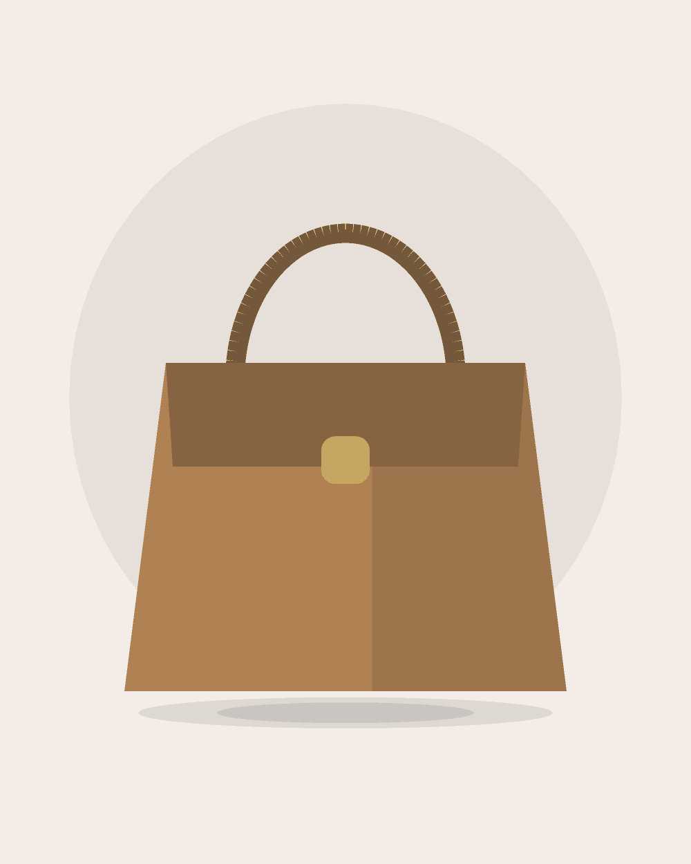 Bolso de cuero mediano — Camel