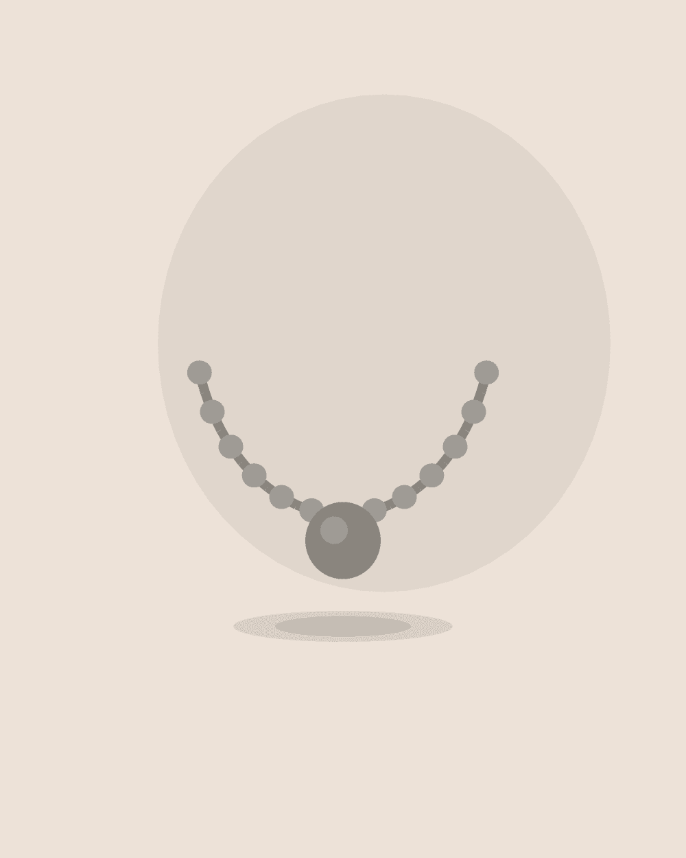 Collar de plata con piedra — Gris piedra