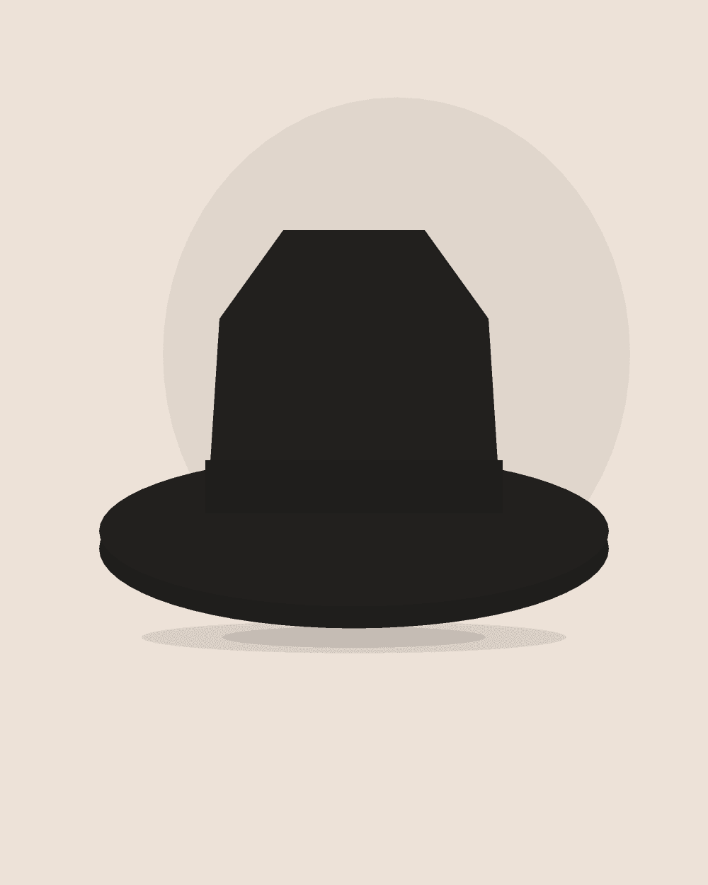 Gorro de lana ala corta — Negro