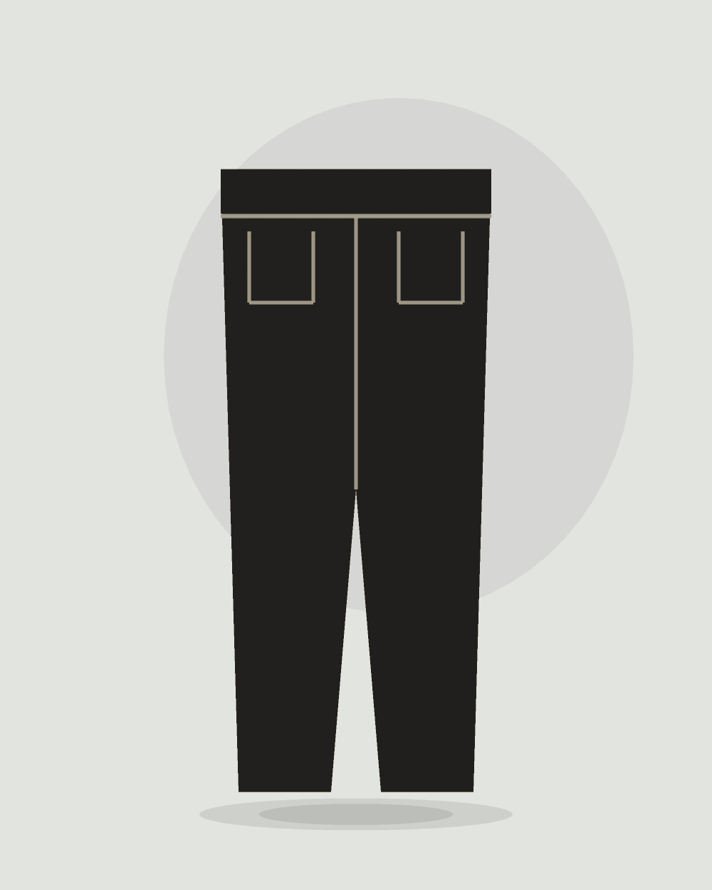 Jeans recto crudo — Negro