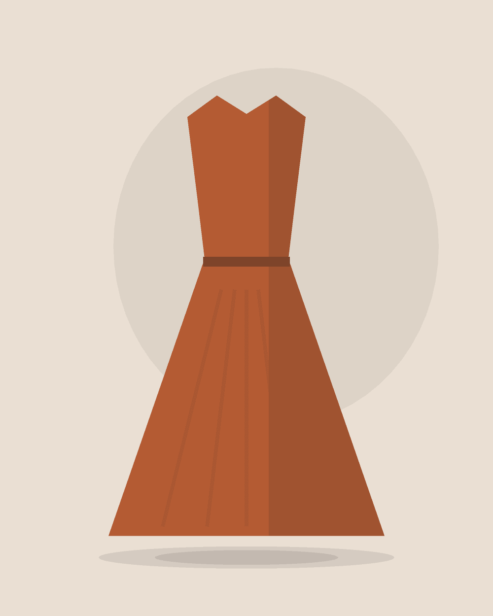 Vestido midi de lino Arena — Terracota